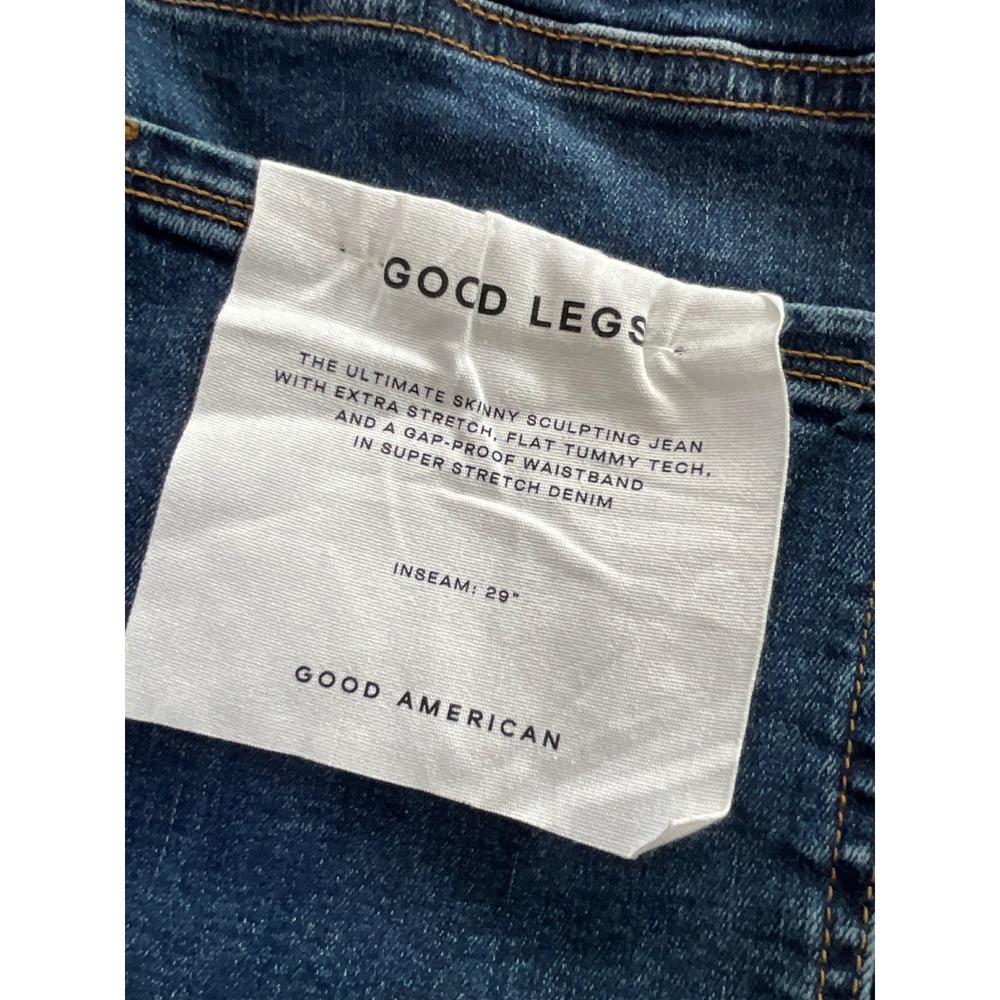 Good American Good Legs Skinny Sculpting Jeans Raw Hem Women Size 46x29 - Picture 5 of 6